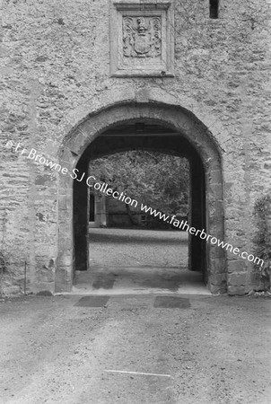 LISMORE CASTLE  ENTRANCE TO COURTYARD WITH CELTIC CARVINGS